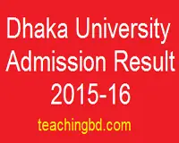 Dhaka University Admission Result 2015-16